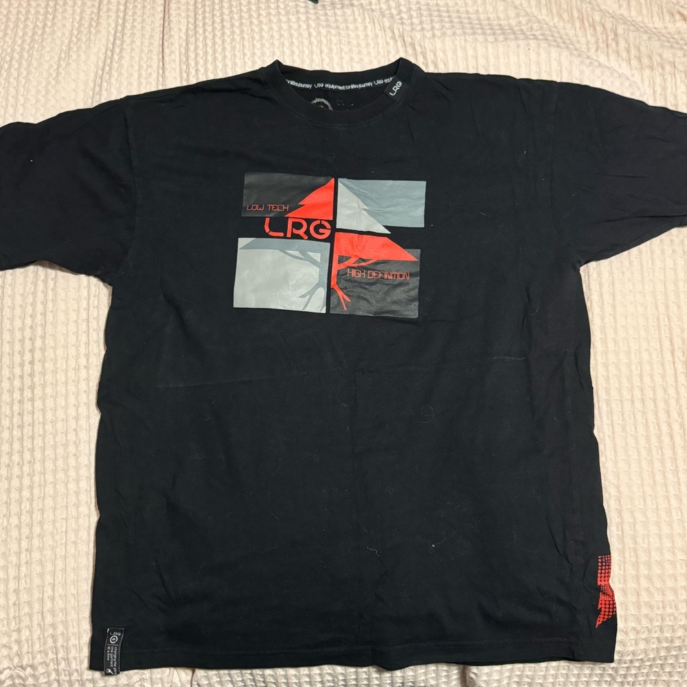 Black medium, LRG graphic tee.